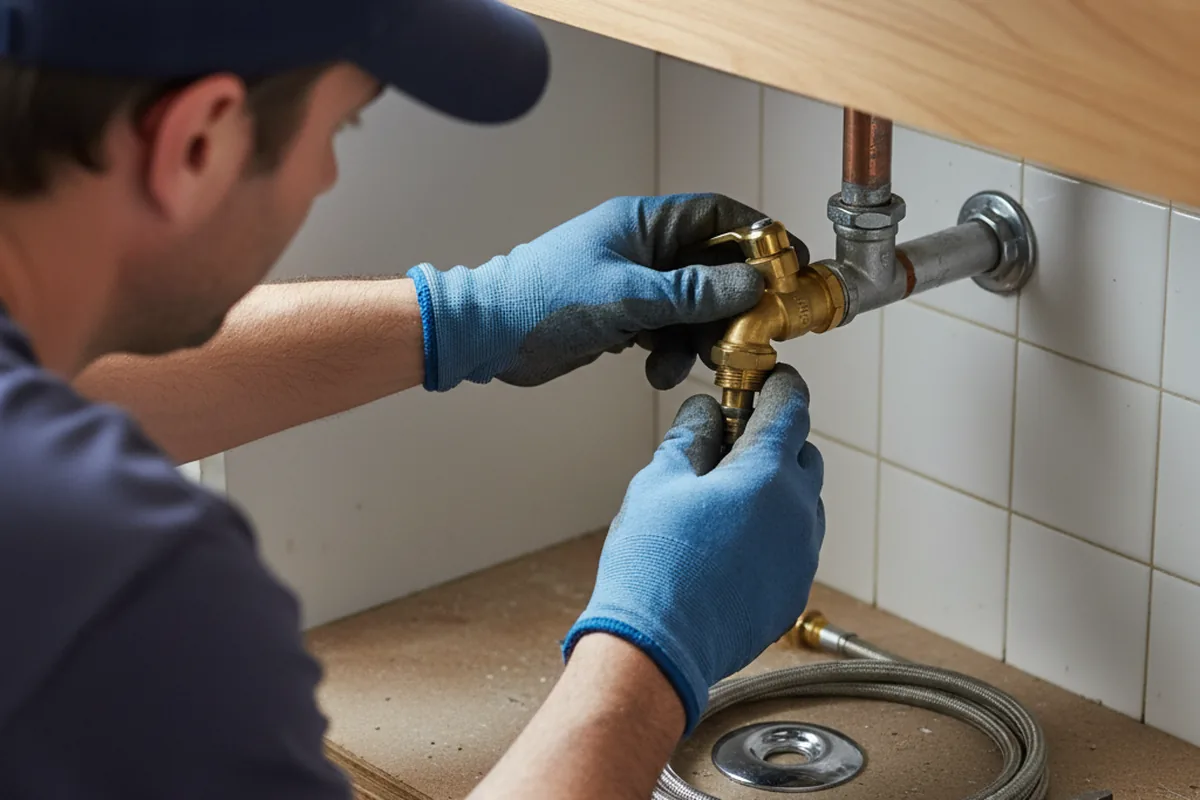 Shutoff valve and fitting work during Faucet and Fixture Repair in Conesville